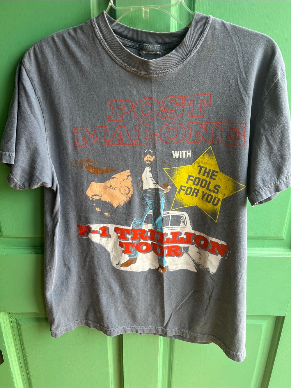 Post Malone D-1 Trillion Tour Graphic Tee in Charcoal Gray
